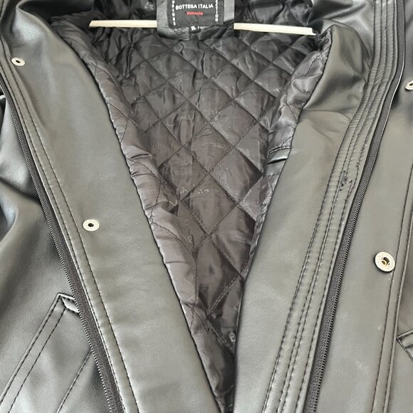 Bottega Italia Venezia Men’s Black Leather Zip / Snap Jacket ~ SIZE XL ~ NWT - Picture 3 of 12